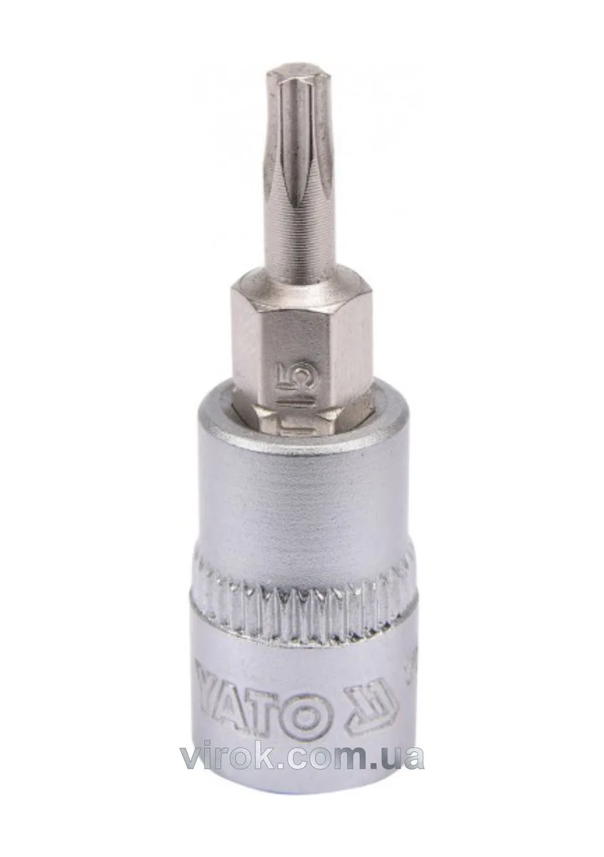 Головка торцева квадрат 1/4 "TORX" Т15, L= 37 мм, YATO