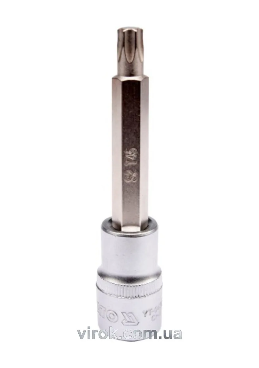Головка торцева квадрат 1/2 "TORX" подовжена Т45, L= 100 мм, YATO