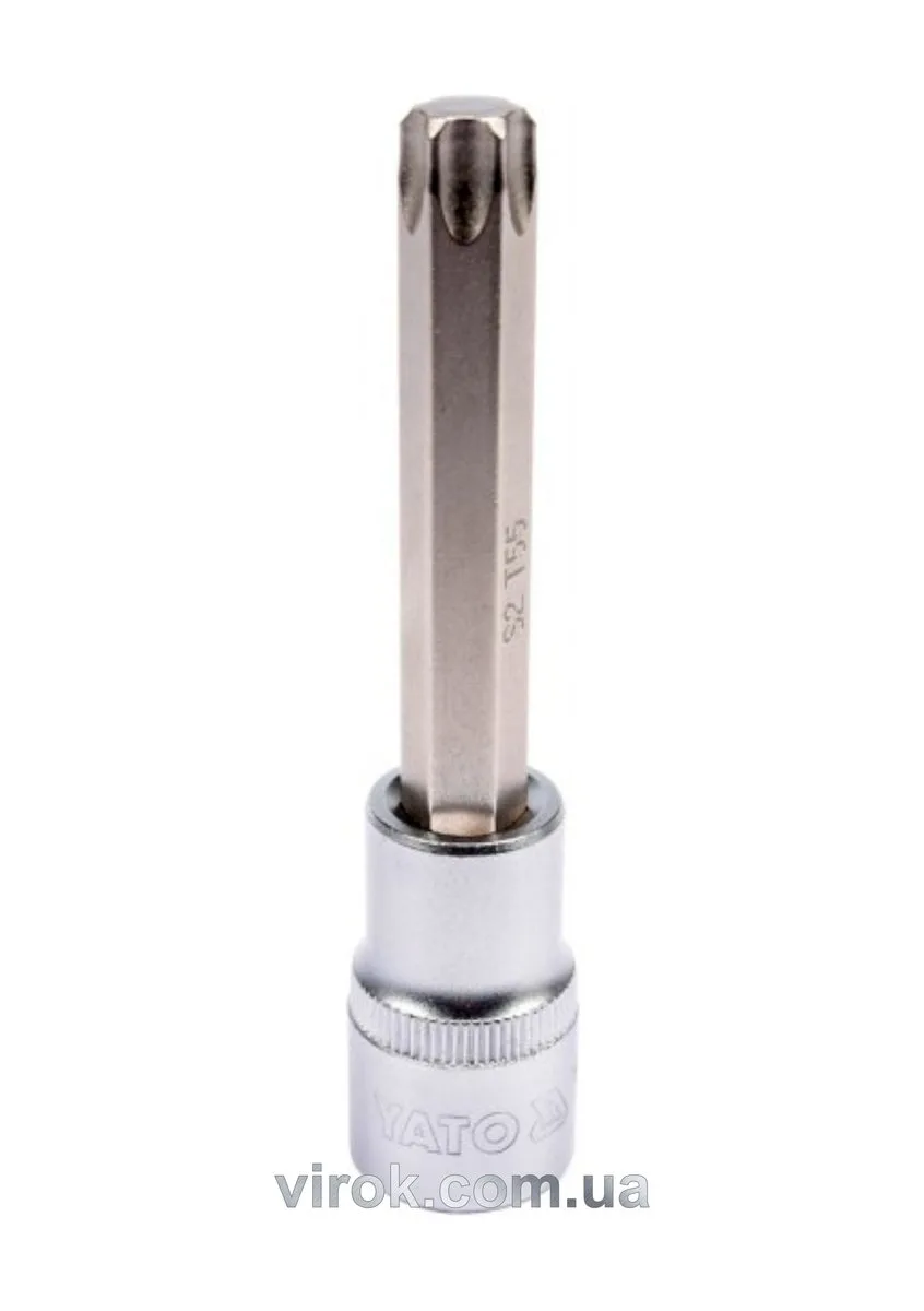 Головка торцева квадрат 1/2 "TORX" подовжена Т55, L= 100 мм, YATO