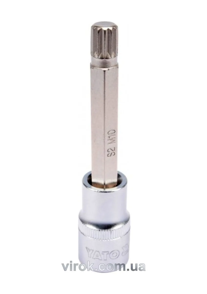 Головка торцева квадрат 1/2 "SPLINE" подовжена M10, L= 100 мм, YATO