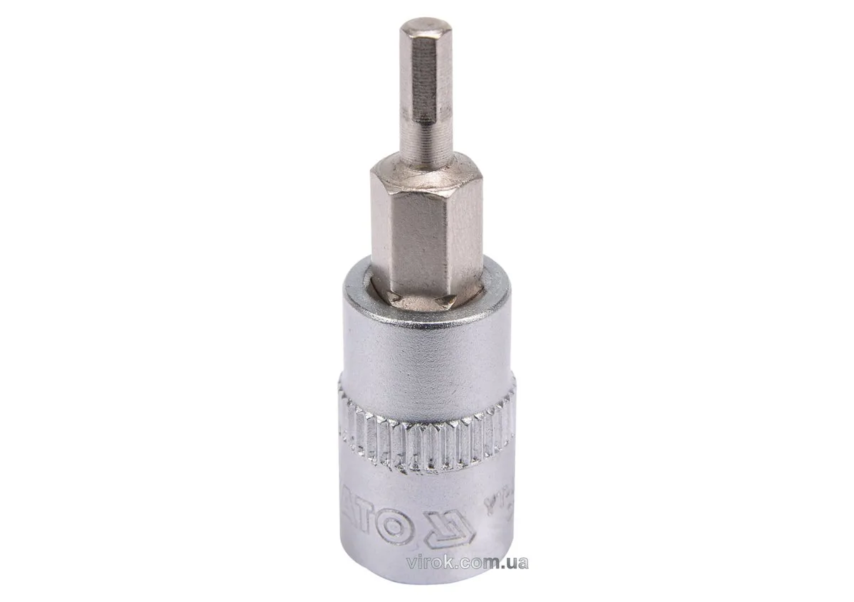 Головка торцева квадрат 1/4". HEX M3, L= 37 мм, YATO