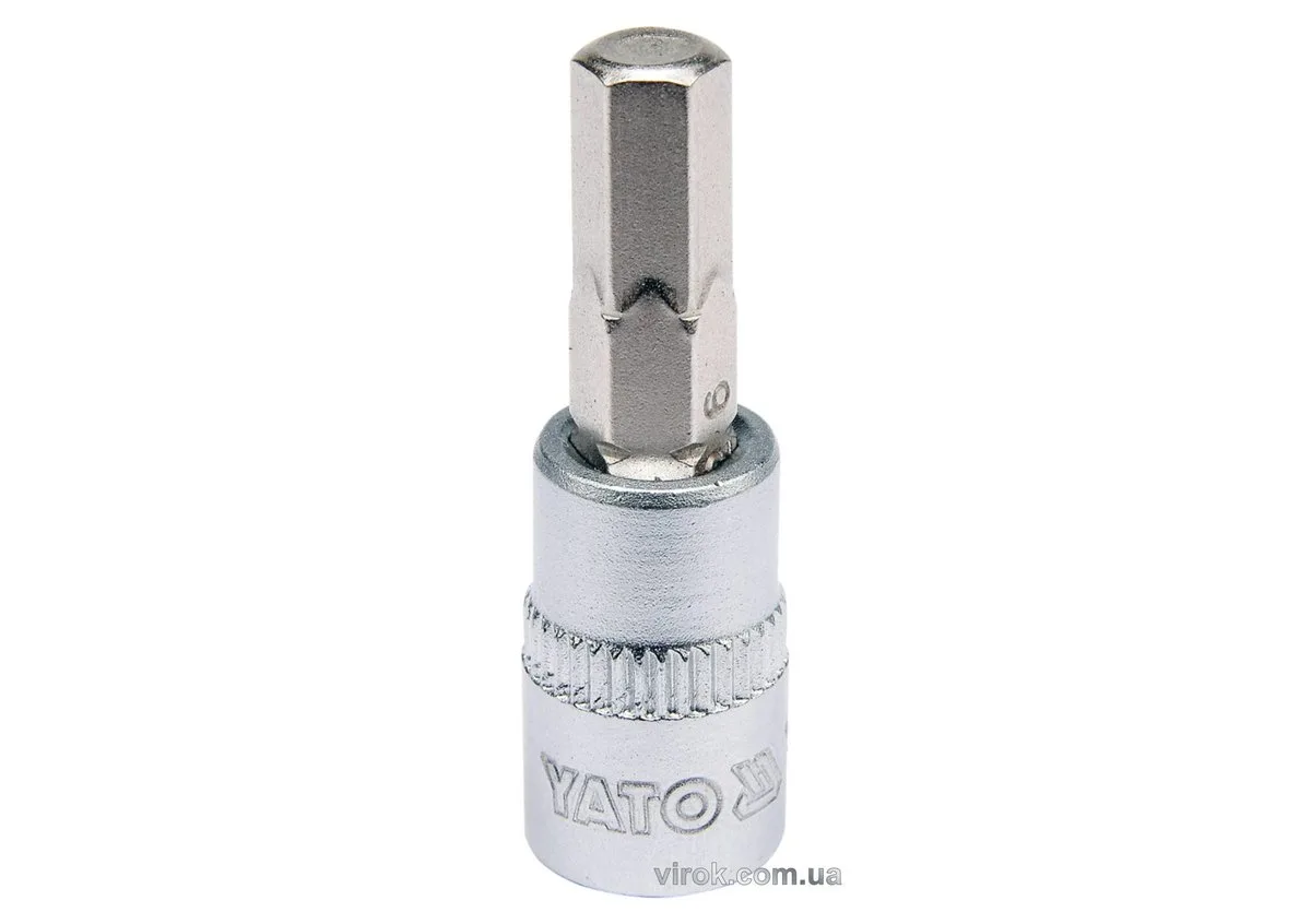 Головка торцева квадрат 1/4". HEX M6, L= 37 мм, YATO
