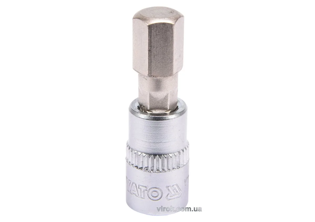 Головка торцева квадрат 1/4 HEX M8, L= 37 мм, YATO
