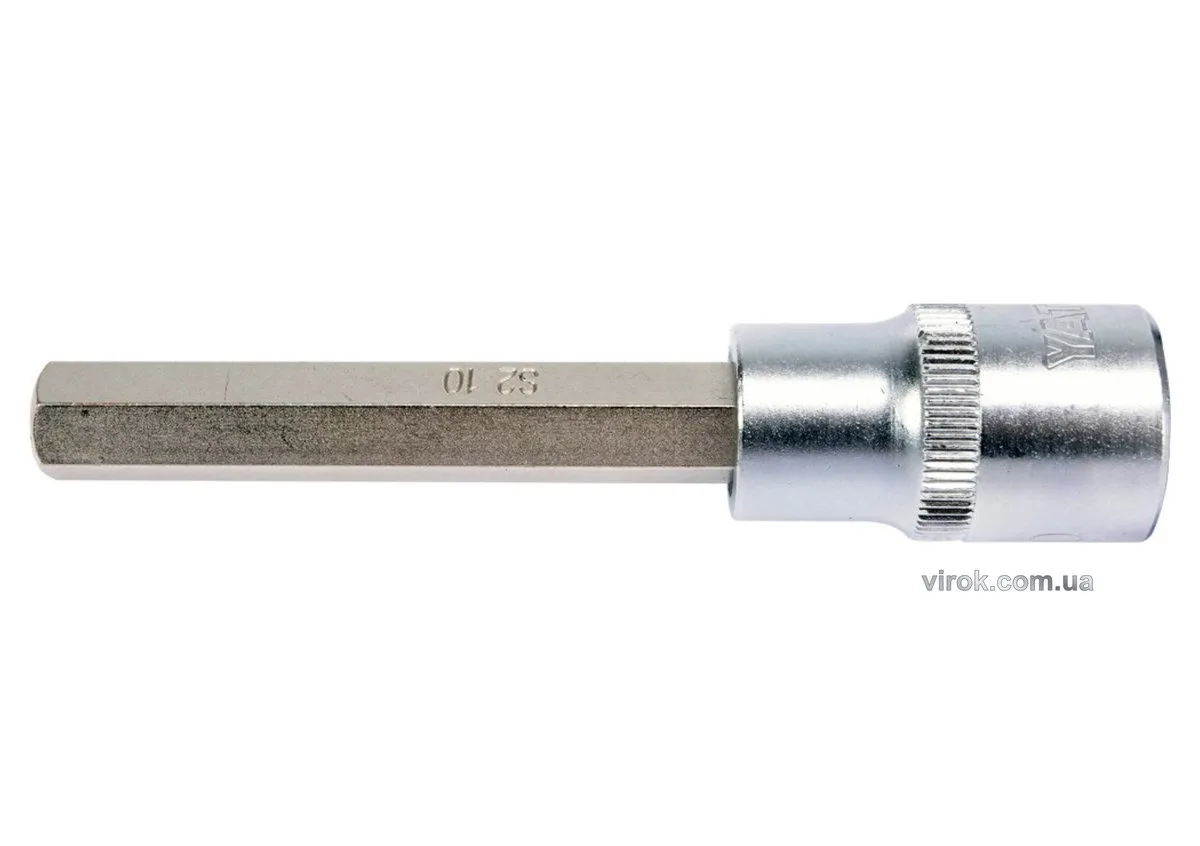 Головка торцева квадрат 1/2 HEX M10, L= 100 мм. подовжена, YATO