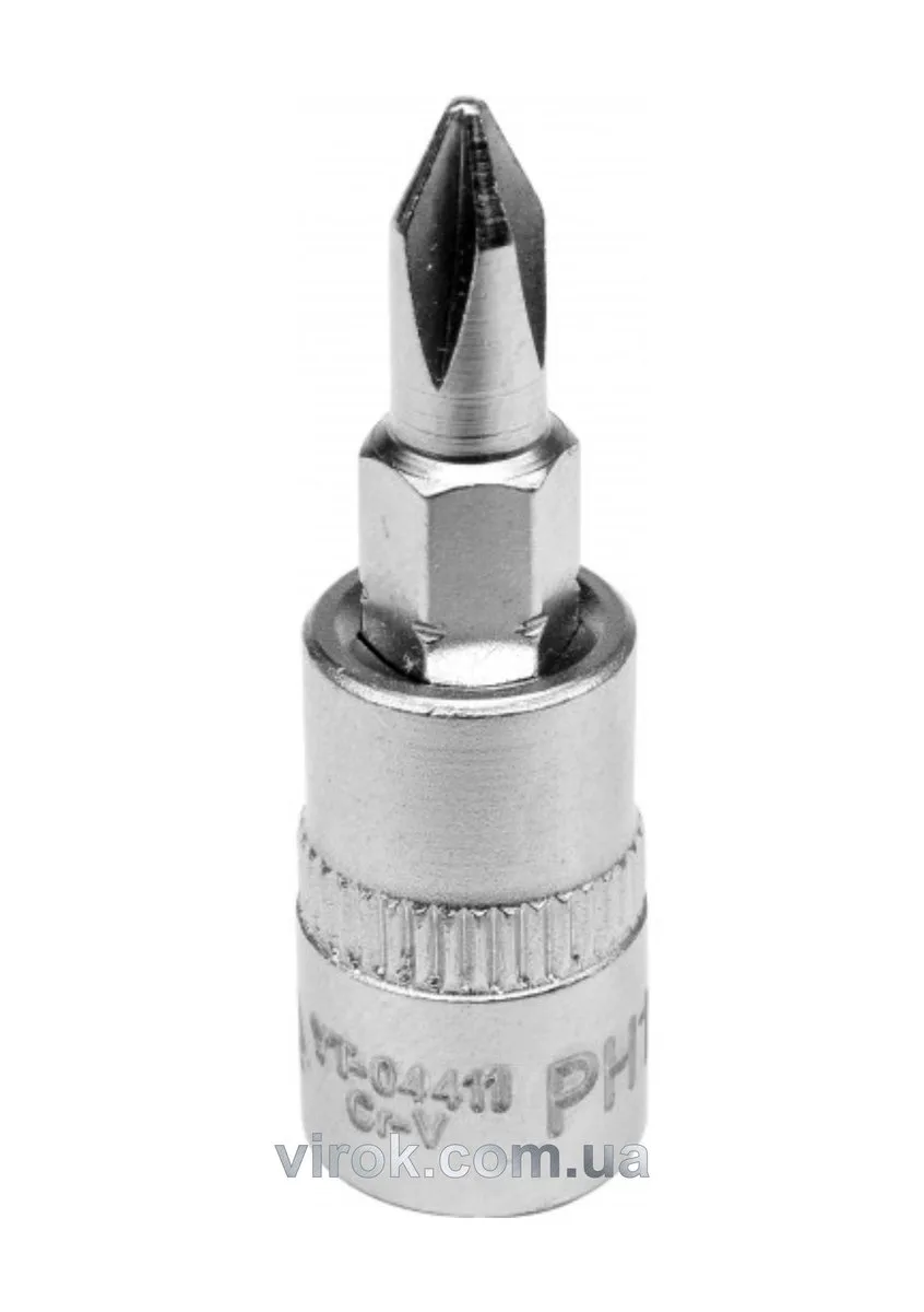 Головка торцева кадрат 1/4 "Philips" PH1, L= 37 мм, YATO