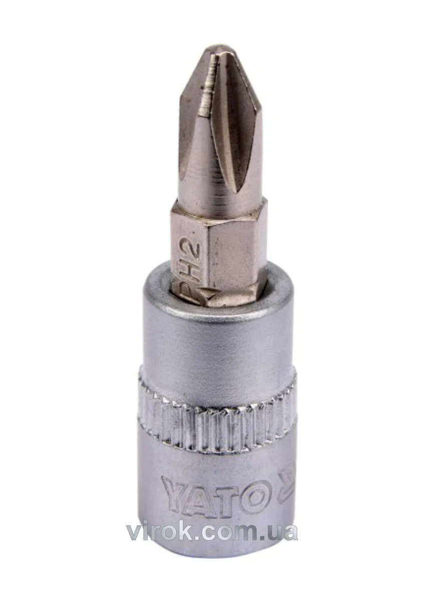 Головка торцева квадрат 1/4 "Philips" PH2, L= 37 мм, YATO
