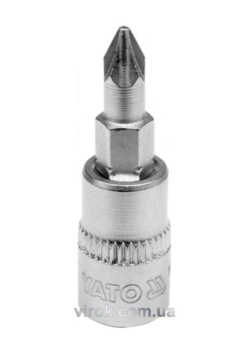 Головка торцева квадрат 1/4 "Pozidriv" PZ1, L= 37 мм, YATO