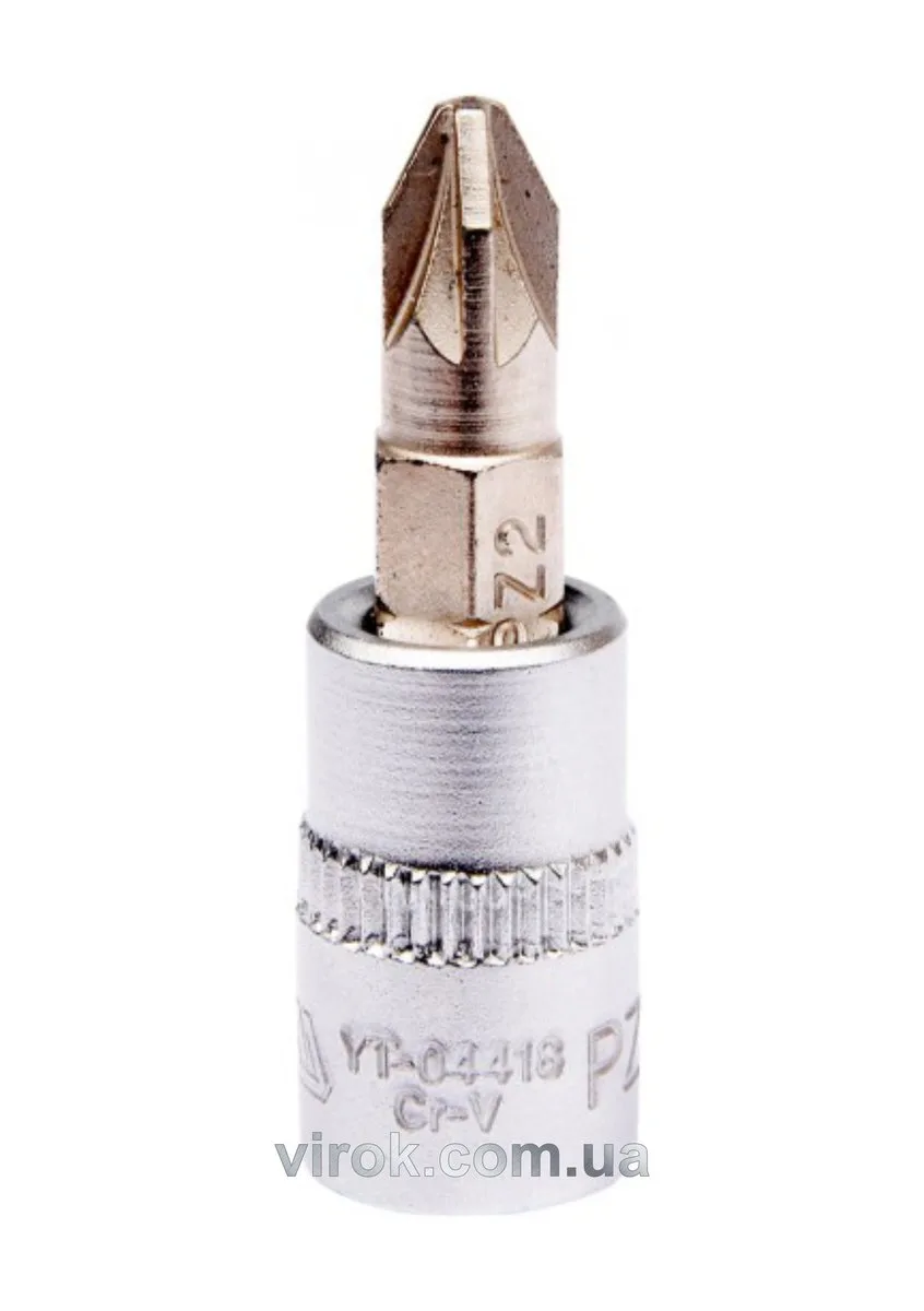 Головка торцева квадрату 1/4 "Pozidriv" PZ2, L= 37 мм, YATO