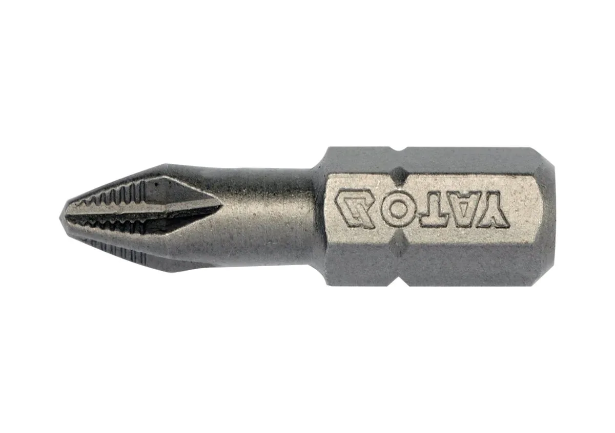 Насадка викруткова: "Philips" PH2×25 мм. HEX 1/4". 10 (Уп/Шт.), YATO
