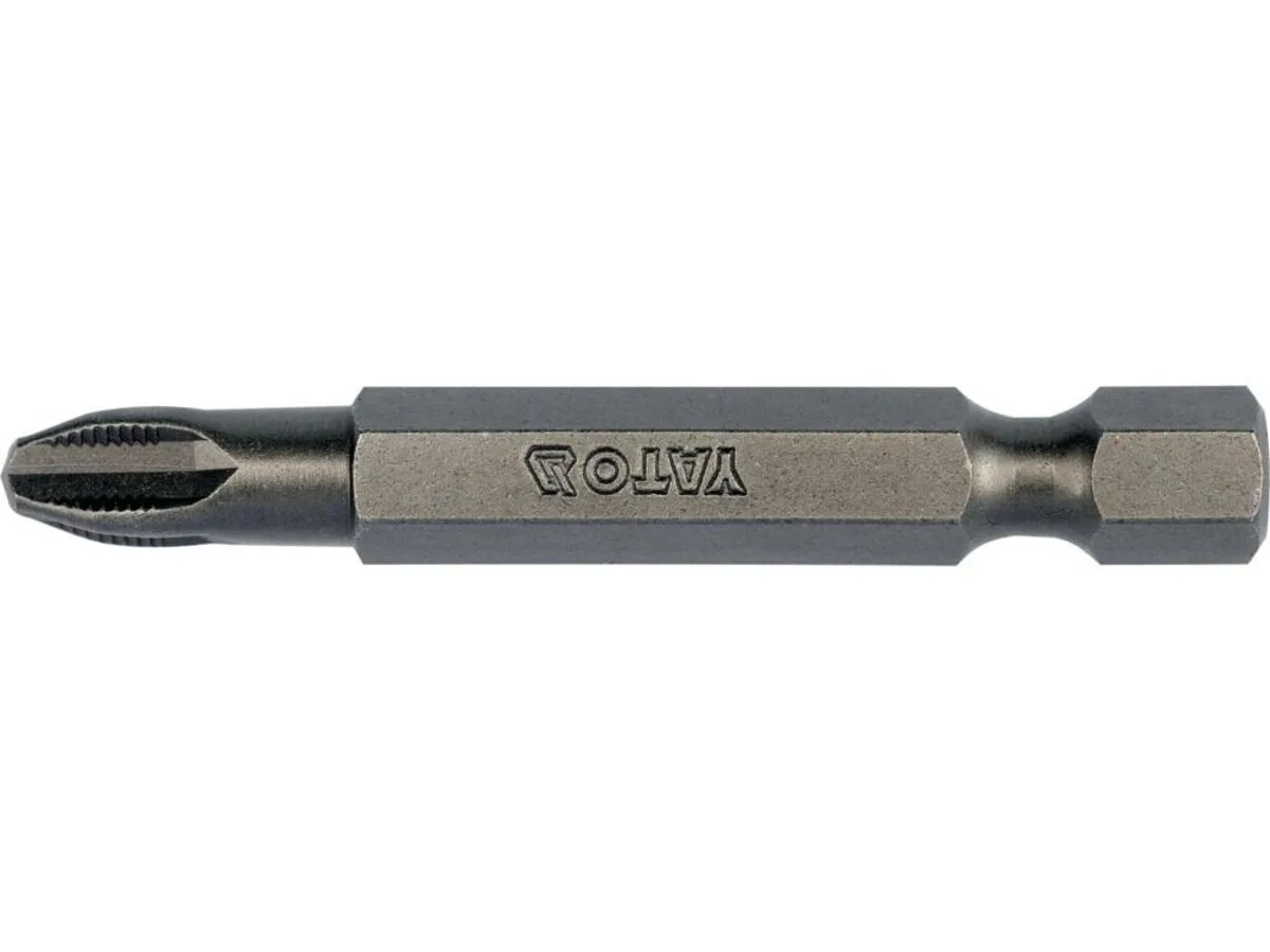 Насадка викруткова з NON SLIP SYSTEM хрестовидним шліцом YATO: PH3×50 мм. шпиндель HEX 1/4". 10 шт