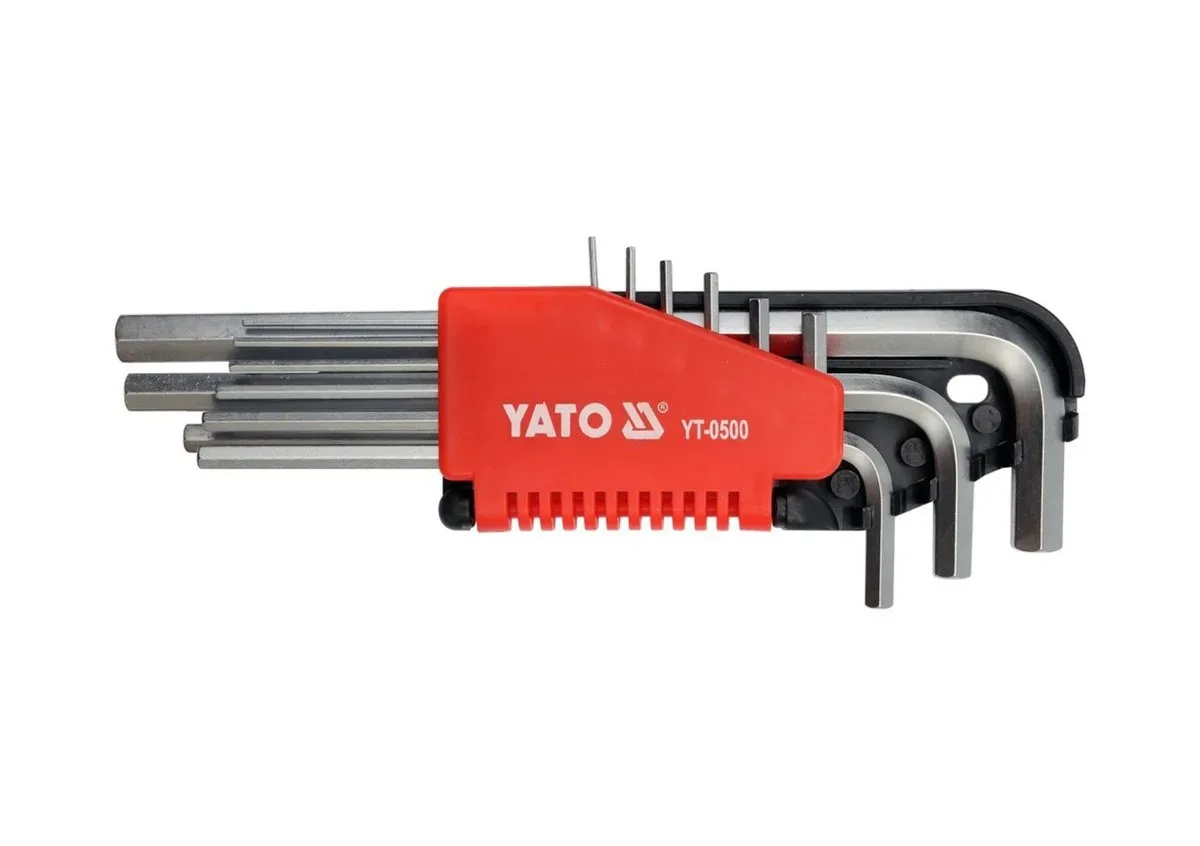 Ключі 6-гранні Г-подібні: Cr-V, М 1,5-10 мм, 9 шт., YATO