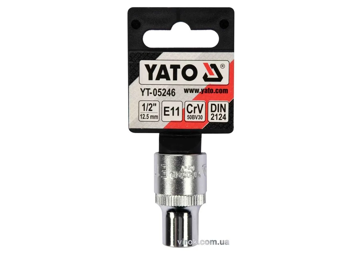 Головка торцева: TORX E11, квадрат 1/2", CrV, DIN 2124, YATO