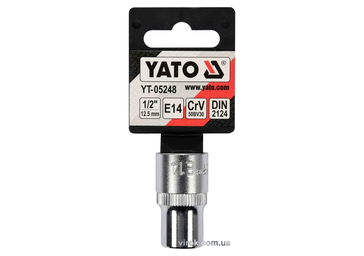 Головка торцева: TORX E14, квадрат 1/2", CrV, DIN 2124, YATO