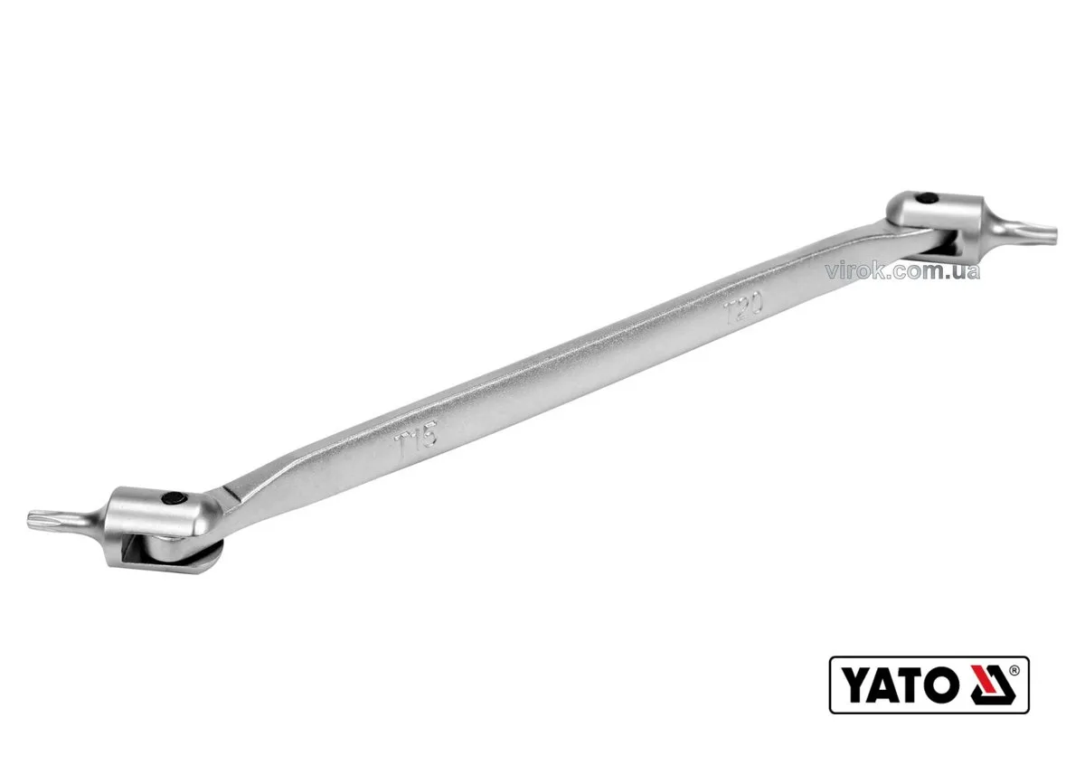 Ключ TORX 2-сторонній на шарнірах: Т15 х Т20, L= 202 мм, Cr-V, YATO