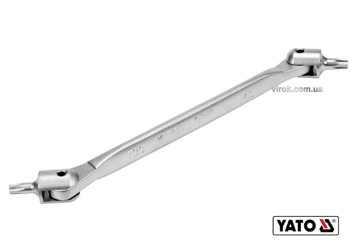 Ключ TORX 2-сторонній на шарнірах: Т30 х Т40, L= 229 мм, Cr-V, YATO