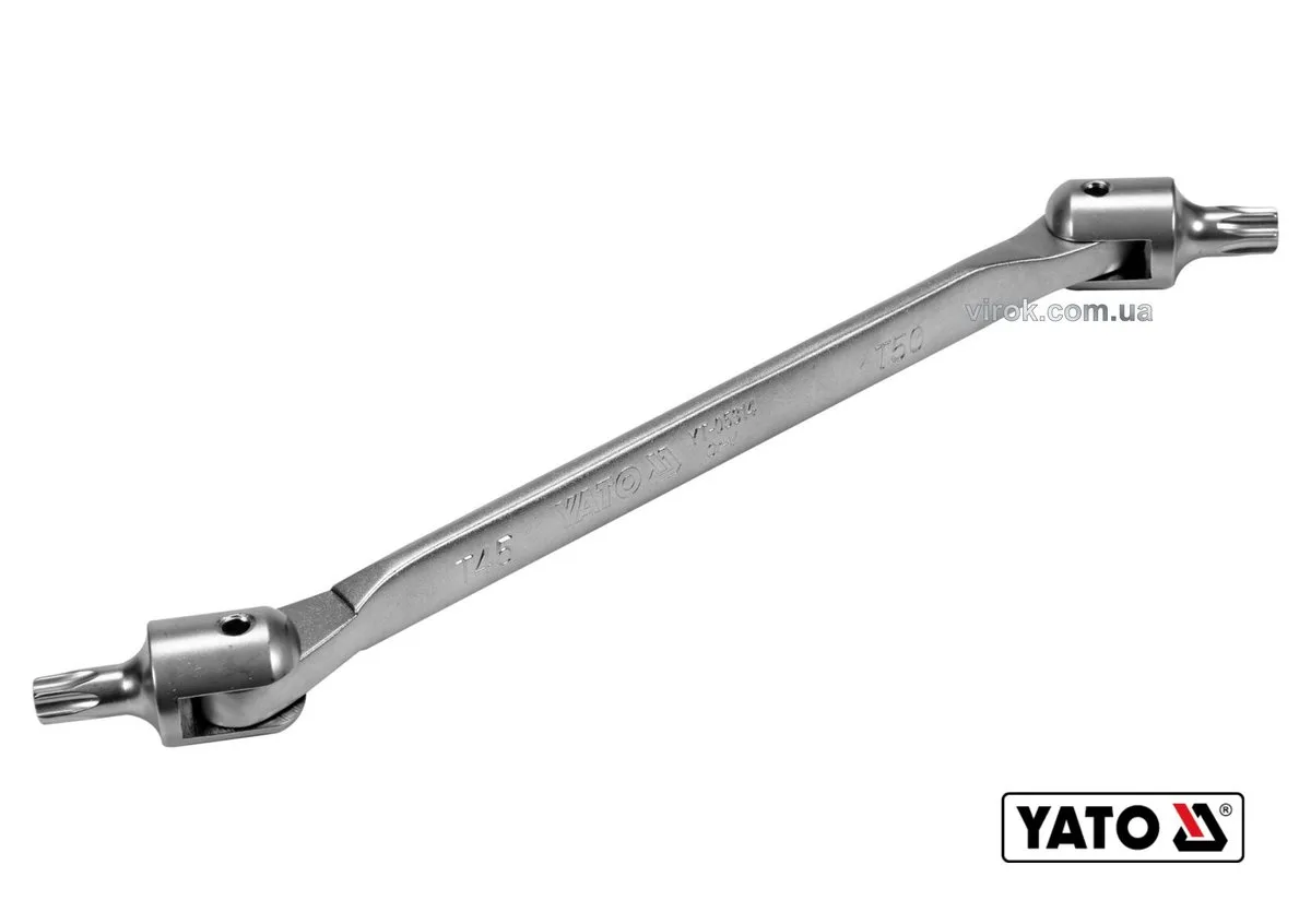 Ключ TORX 2-сторонній на шарнірах: Т45 х Т50, L= 243 мм, Cr-V, YATO