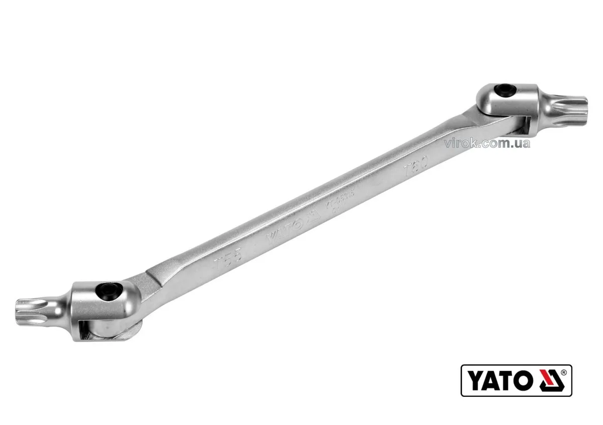 Ключ TORX 2-сторонній на шарнірах: Т55 х Т60, L= 255 мм, Cr-V, YATO