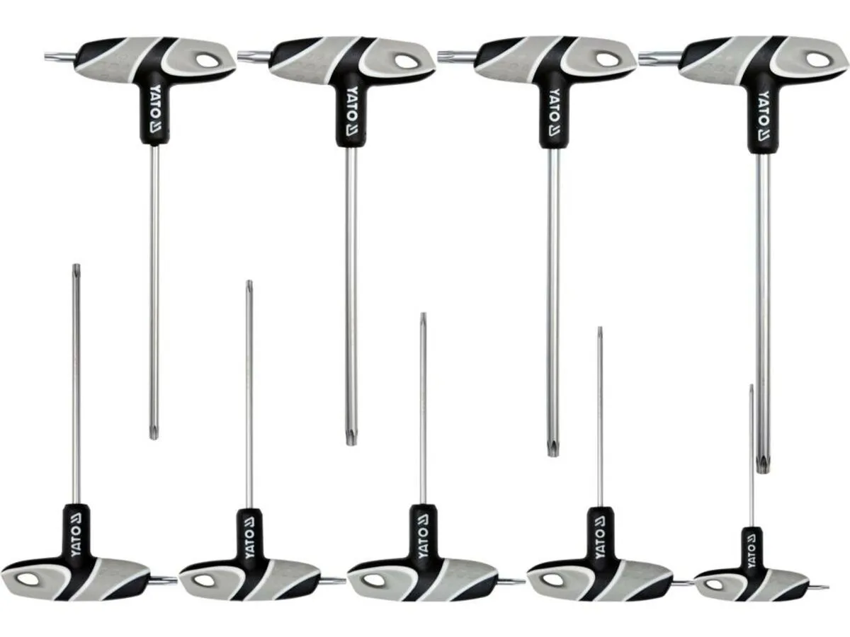 Ключі "TORX TR" з отвором: тип "T", Т10-Т50, двосторонні, компл. 9 шт., YATO