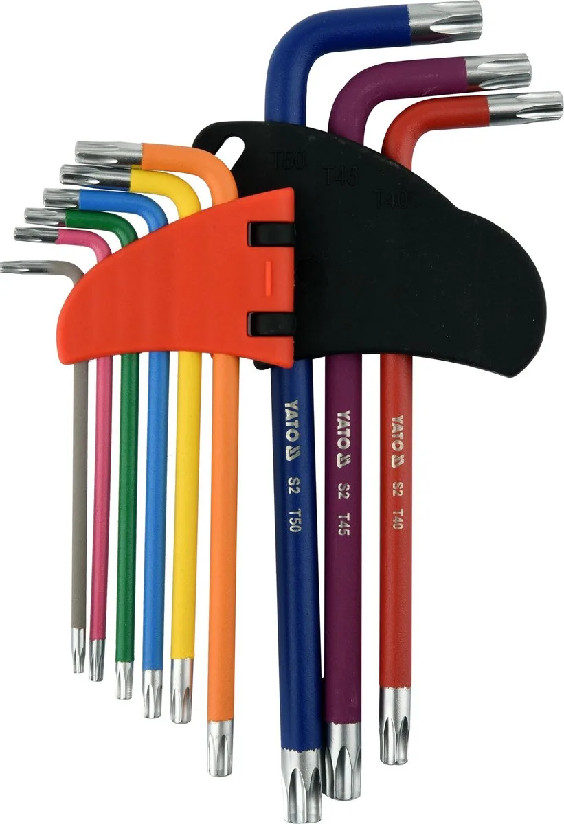 Ключі "TORX": Т10- Т50, Г-подібні, 2-сторонні, HRC 58-62, S2, YATO