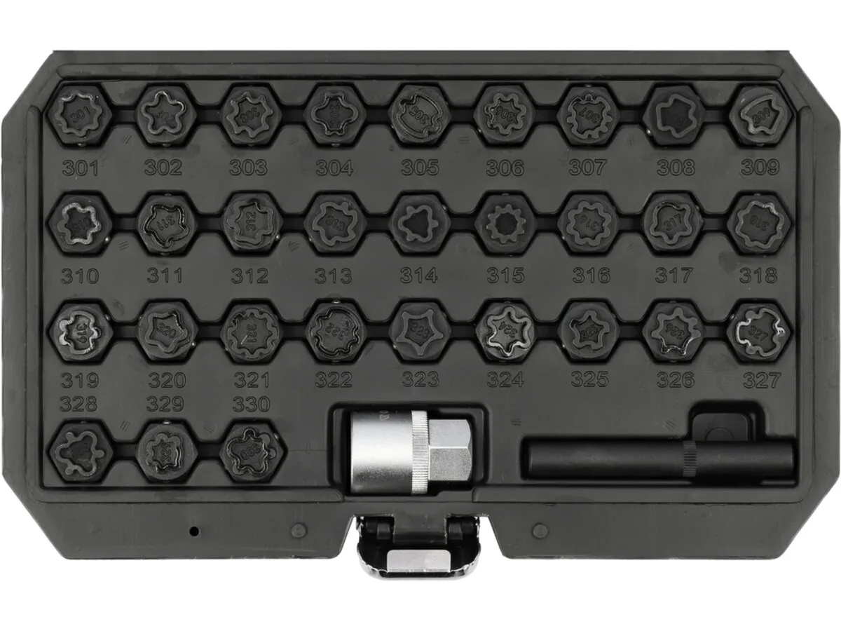 Набір головок для колісних гайок MERCEDES з квадрат- 1/2", компл. 32 шт, YATO