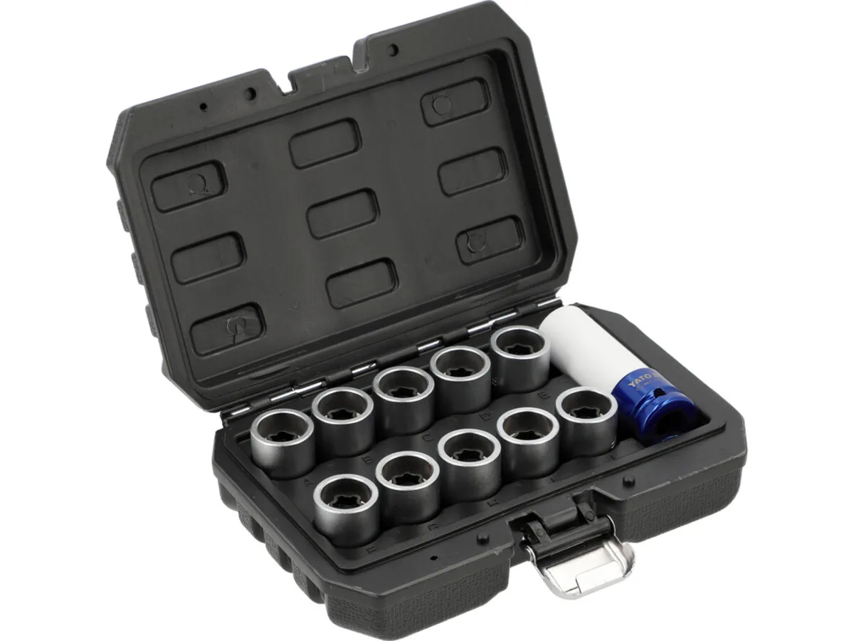 Набір головок для колісних гайок TOYOTA з квадрат-1/2", компл.11 шт, YATO