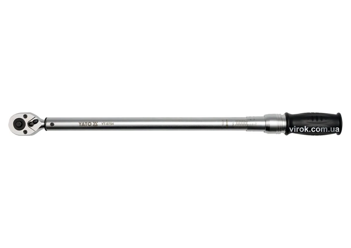 Ключ динамометричний: квадрат 1/2", F= 60- 340 Нм, L= 613 мм, YATO