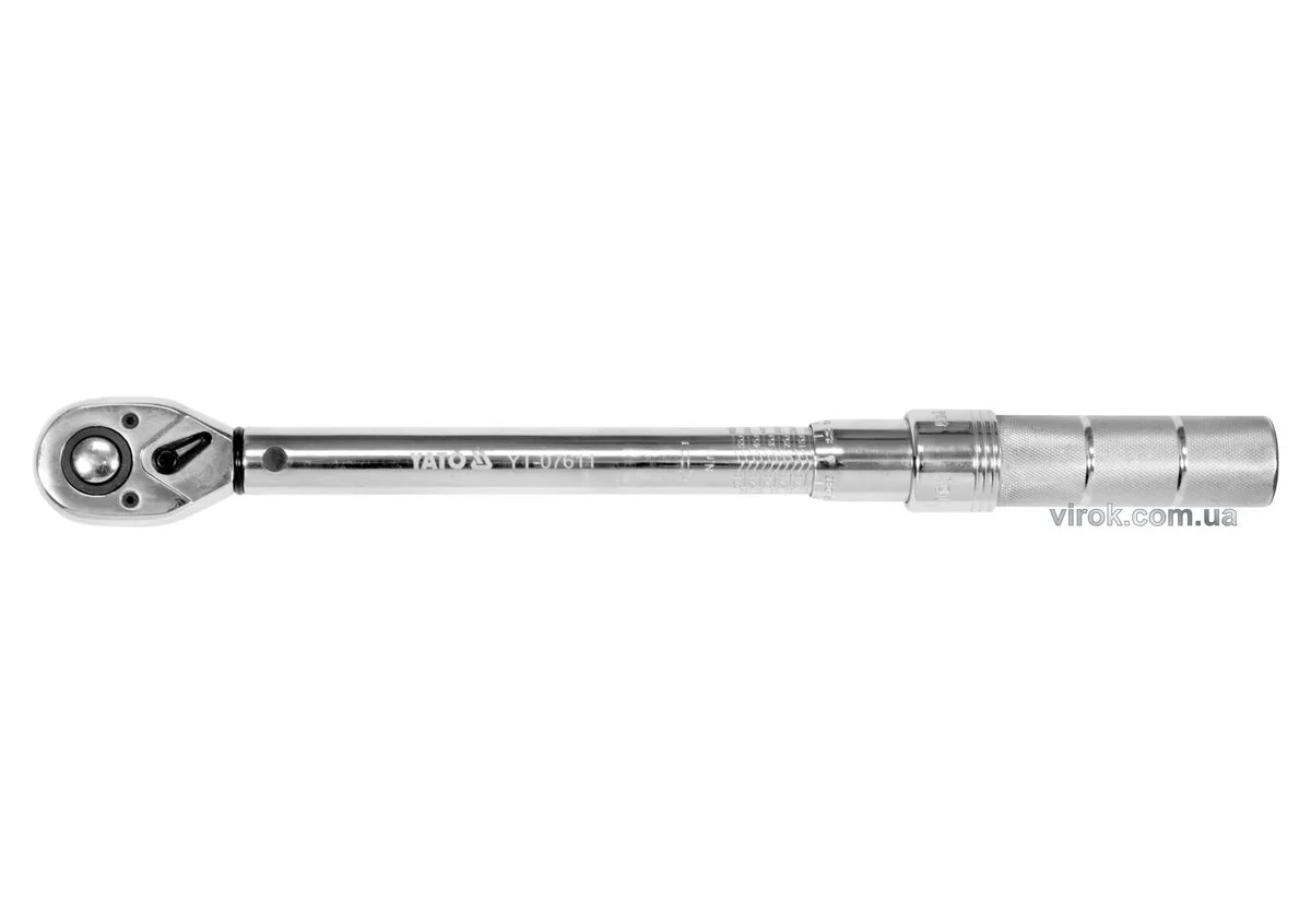 Ключ динамометричний: квадрат 1/2", F= 10- 60 Нм, L= 378-400 мм, YATO