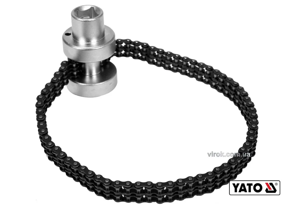 Ключ до оливного фільтру ланцюговий YATO: квадрат- 1/2", Cr-V