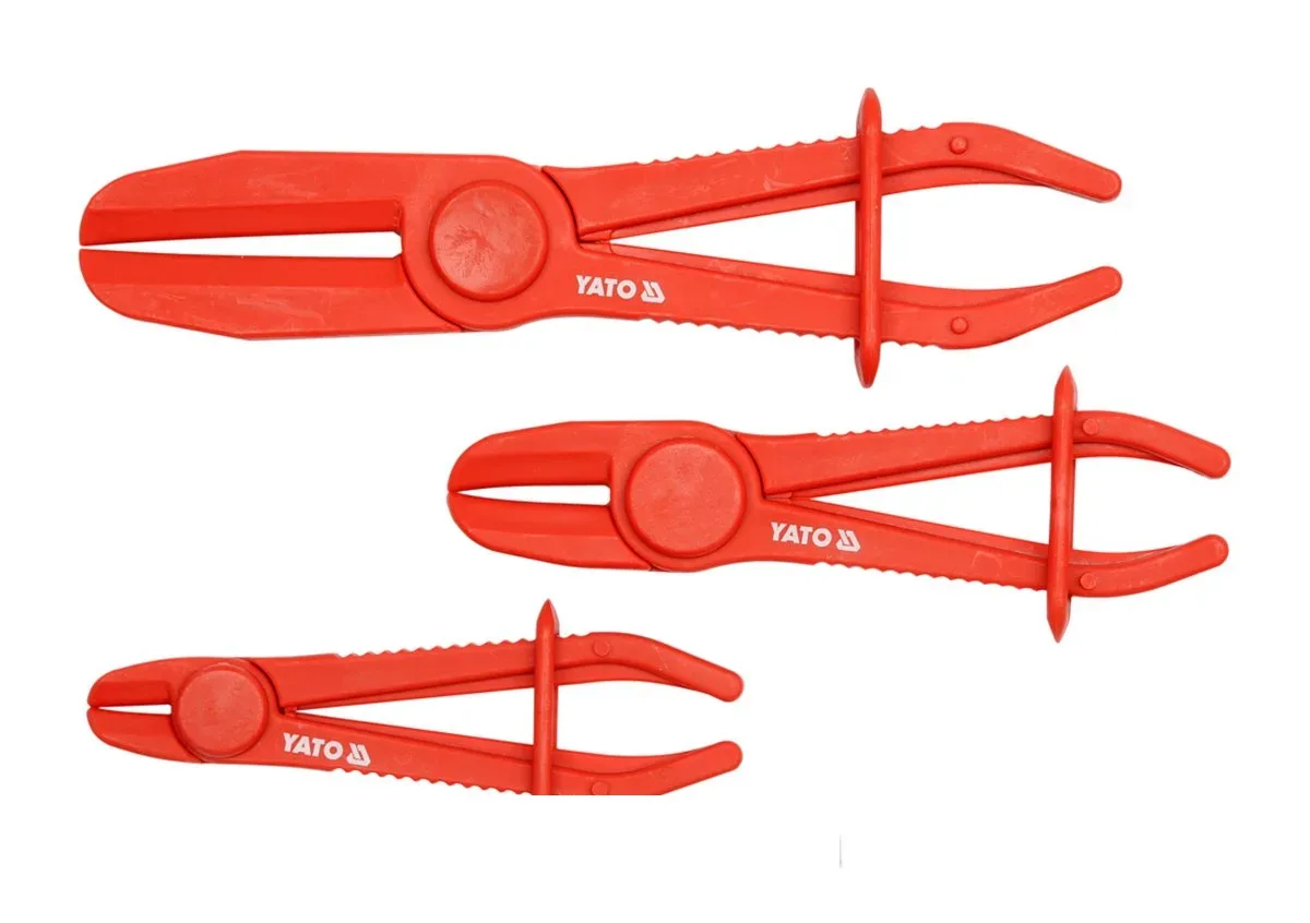 Затискачі для патрубків з фіксаторами, 1/4"-3/4", 1/2"-5/4", 3/4"-9/4", Набір 3 шт., YATO