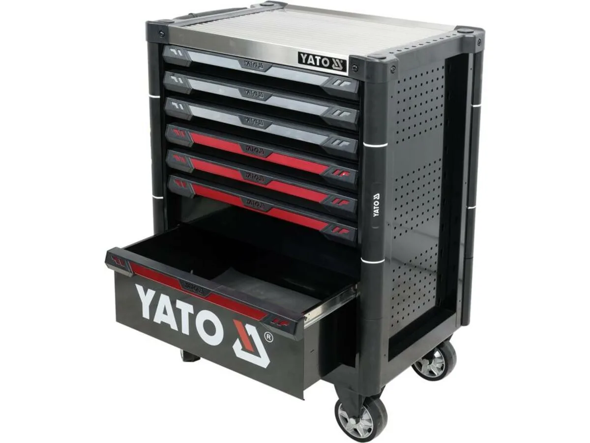 Шафа-візок для інструментів YATO з 7 шуфлядами, 2 ключі, 4 колеса з гальмами