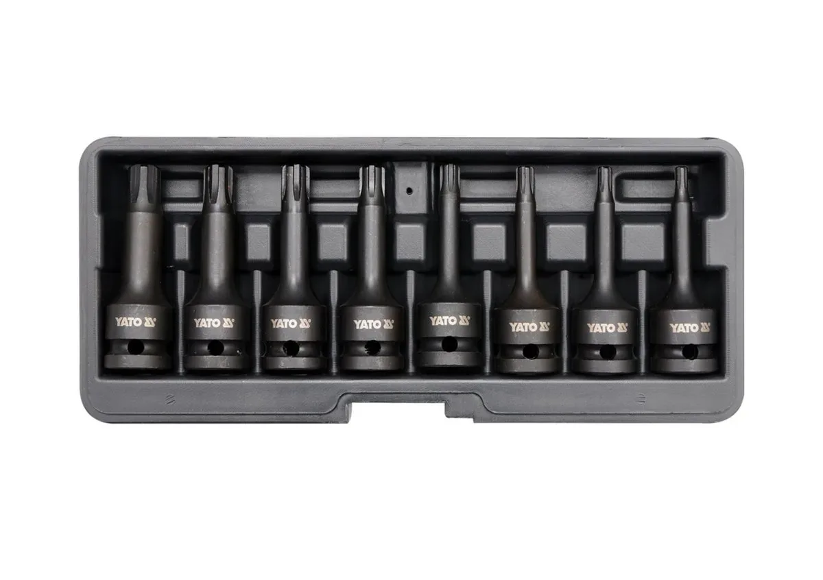 Набір насадок викруткових ударних: RIBE M5-M13. квадрат 1/2". 8 Од., YATO