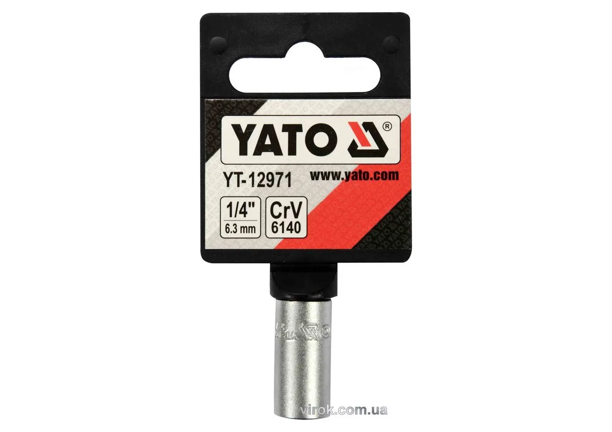 Перехідник для насадок викруткових: квадрат 1/4"(F) HEX- 1/4 (M)6,3 мм, CrV, YATO