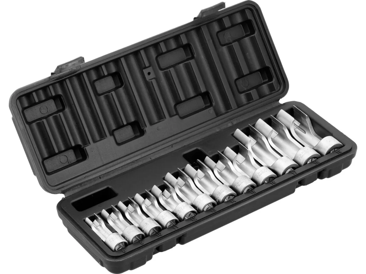 Головки торцеві відкриті 3/8", М8-19, CrV, 12 шт., YATO