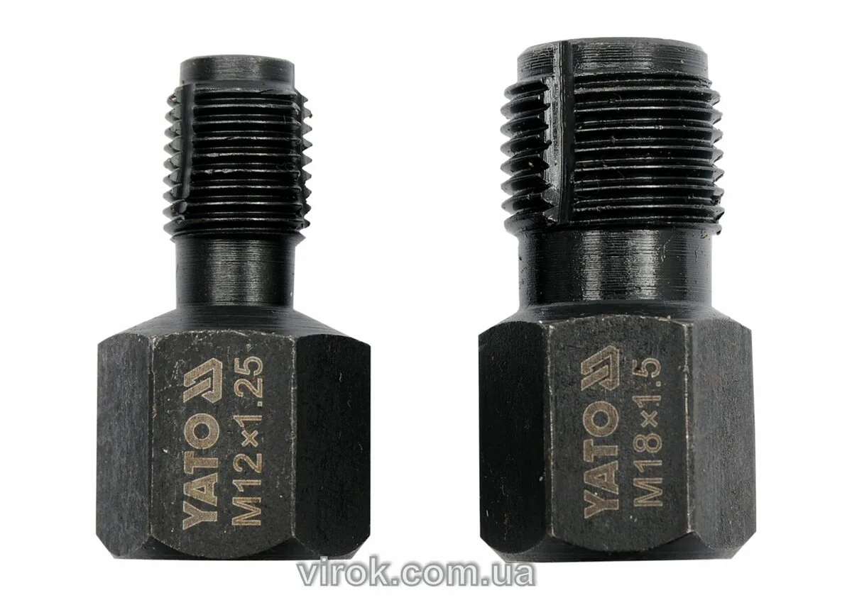 Мітчики для ремонту різьби лямбда-зонду, M12×1,25 і M18×1,5 з 6-гран. приводом, 2 шт., YATO