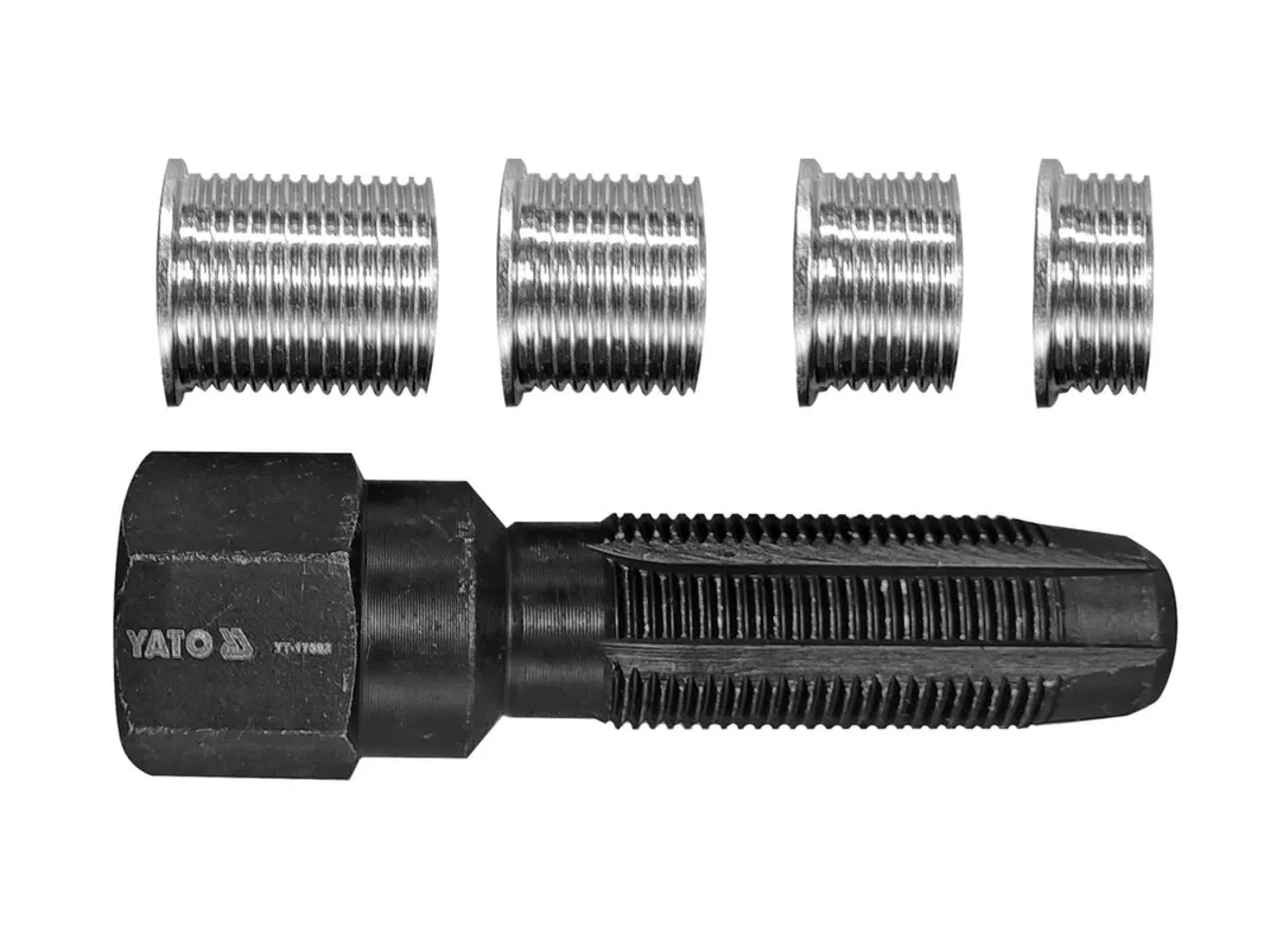 Мітчики для ремонту різьби "свічок" запалу, M14×1,25 і M16×1,25 з 6-гран. приводом, 5 шт., YATO