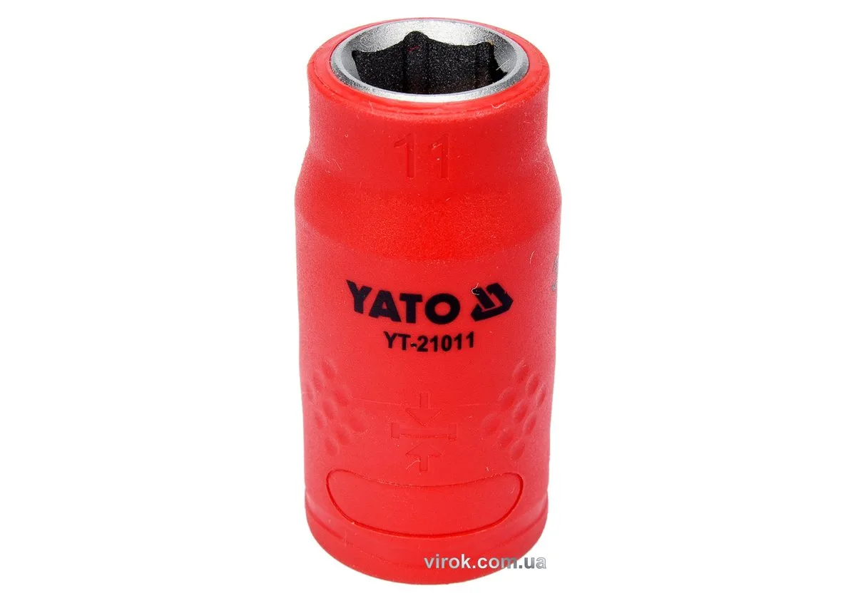 Головка торц. діелектр. 6-гранна YATO: квадрат 3/8", L= 45, VDE корпус до 1000V