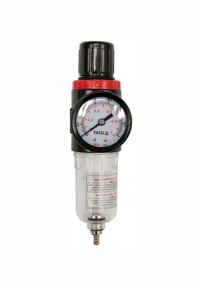 Фільтр пневматичний з редуктором і манометром: 1/4", max. P= 0.93 MPa 60°max, YATO