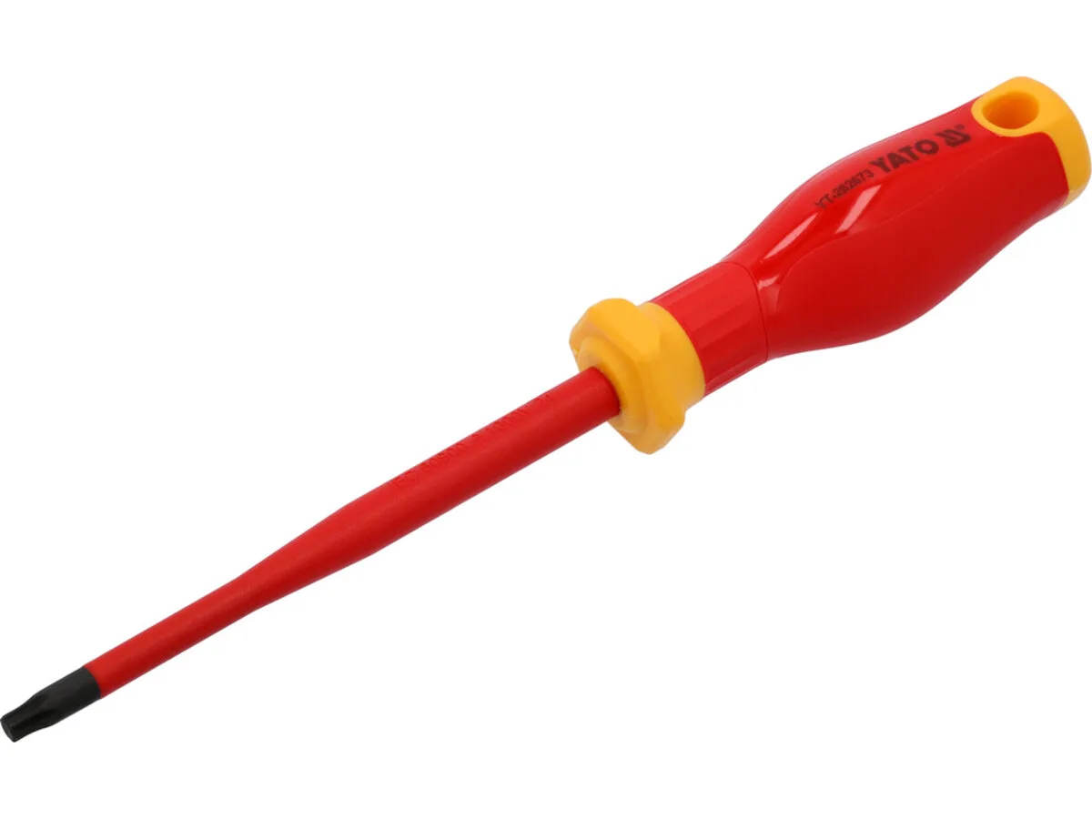 Викрутка з шліцом TORX діелектрична ізольована: T30×125/ 233 мм, оголений шліц- 17 мм, YATO