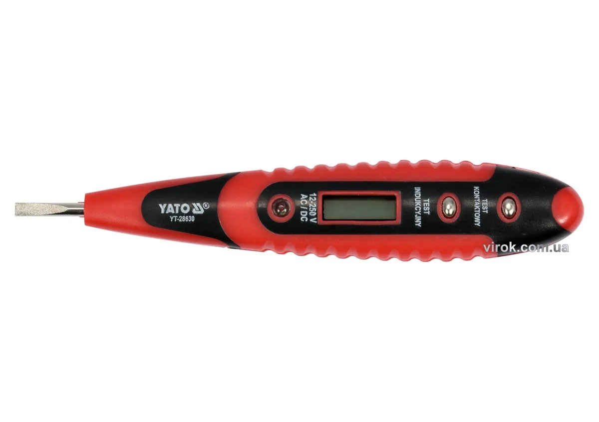 Індикатор напруги контрольний LCD цифровий 12-250V, YATO