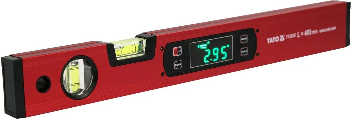 Рівень електронний з LED-дисплеєм YATO: магнітний, алюмінієвий корпус