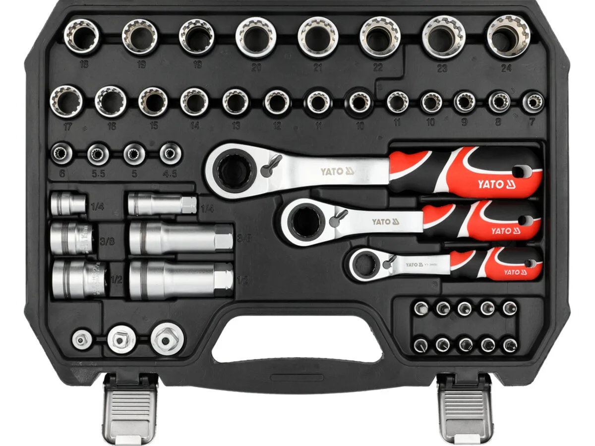 Набір головок торцевих SPLINE квадрат 1/4", 3/8", 1/2", YATO