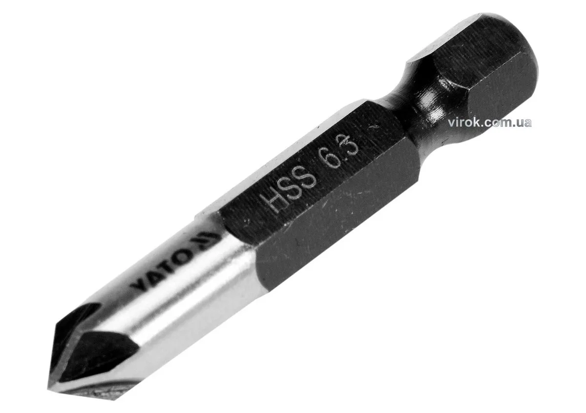 Зенкер конічний по металу YATO: HSS, 5 пругів, HEX- 1/4"