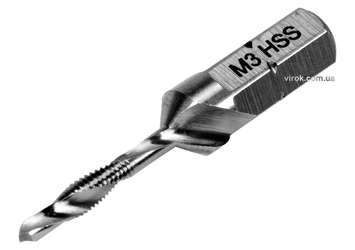 Свердло-мітчик М3×0.5 мм, HSS М2, HEX-1/4", l= 36/5 мм, YATO