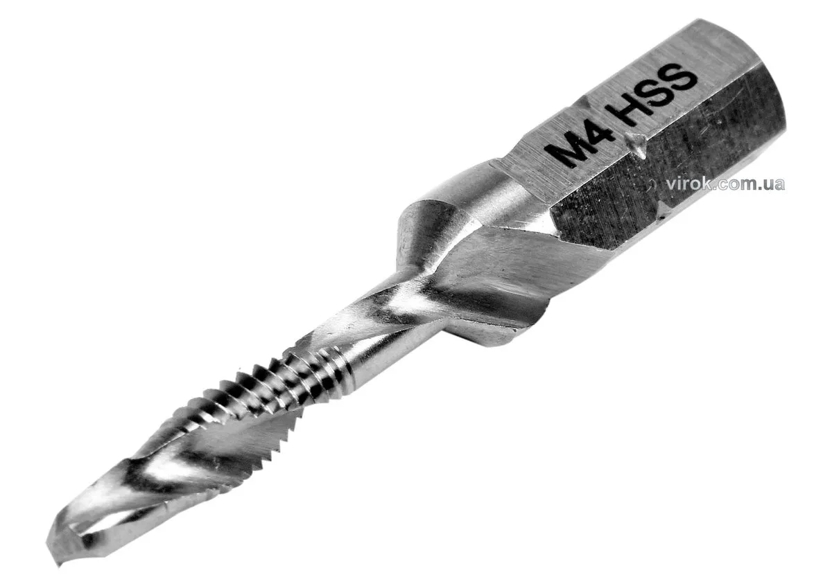 Свердло-мітчик М4×0.7 мм, HSS М2, HEX-1/4", l= 39/6 мм, YATO