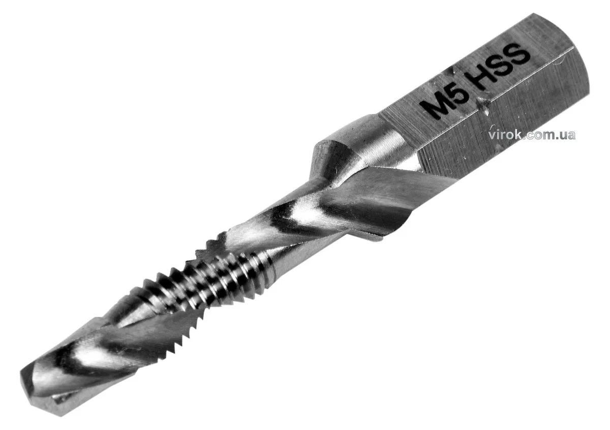 Свердло-мітчик М5×0.8 мм, HSS М2, HEX-1/4", l= 41/7 мм, YATO