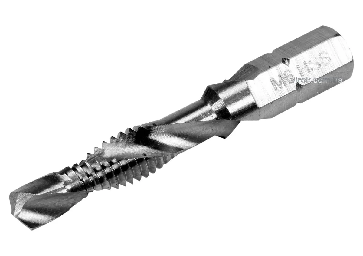 Свердло-мітчик М6×1 мм, HSS М2, HEX-1/4", l= 44/8 мм, YATO