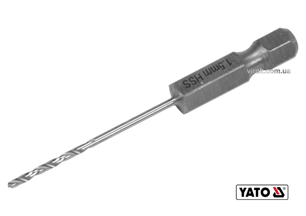 Свердло по металу YATO: HSS6542, HEX-1/4", l=57, для нержав., конструкт., легов.сталі