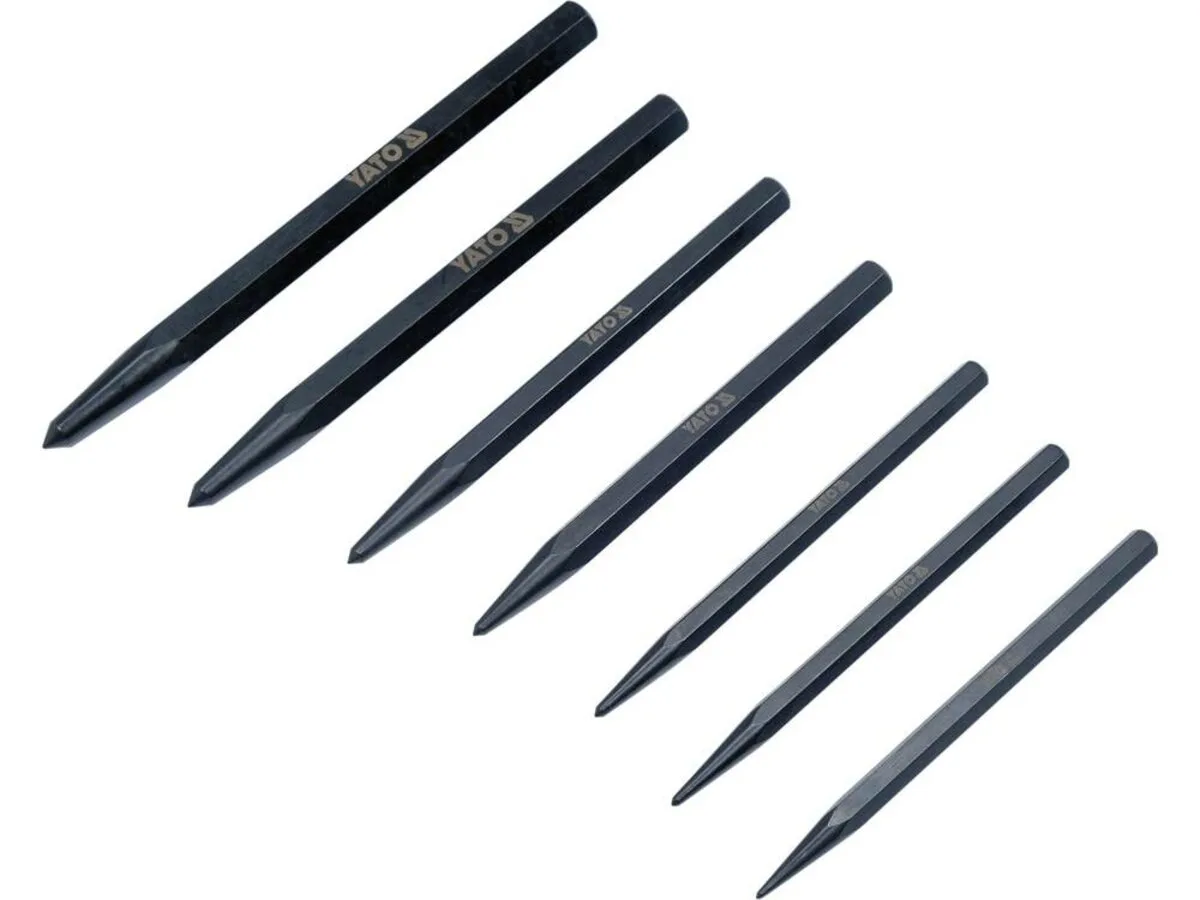 Кернери розмічальні l=100- 140 мм; Ø= 1.5- 6 мм, компл. 7 шт., YATO