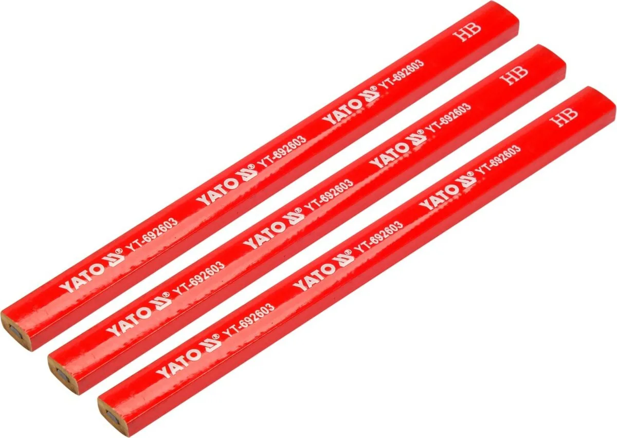 Олівці столярні: з твердістю HB L= 175×5х 2 мм. 3 шт, YATO