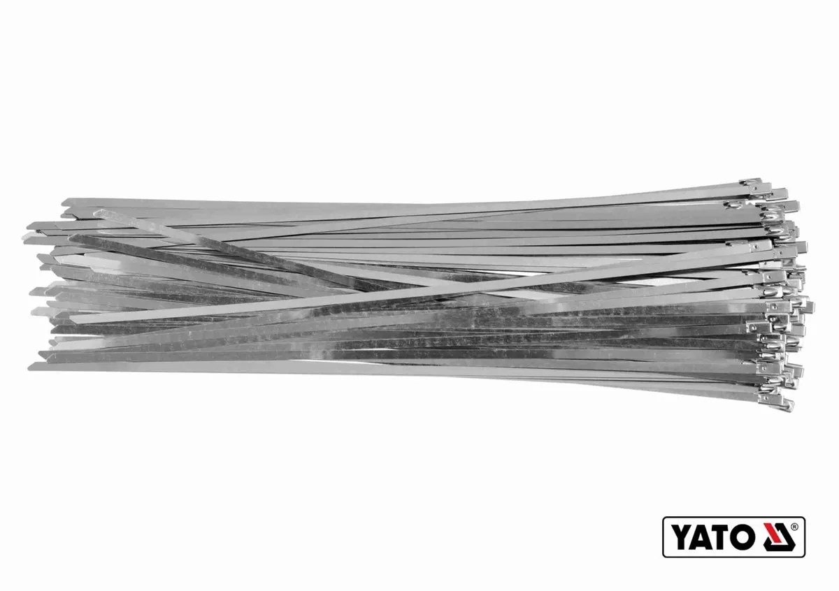 Хомут затискний: смужка- 4.6×650 мм з нержавіючої сталі, пак. 100 шт, YATO